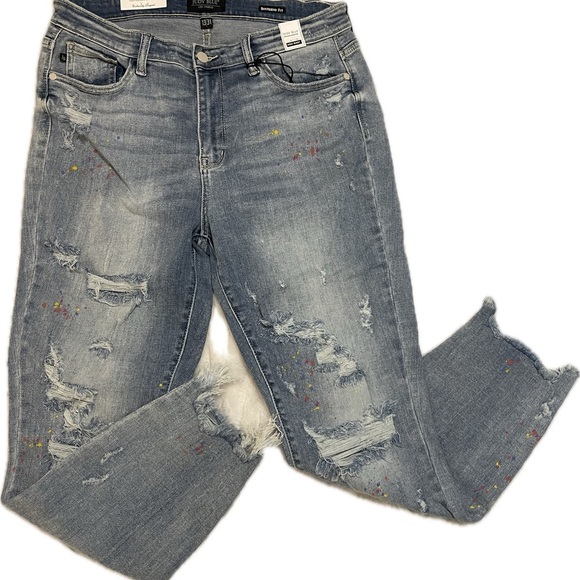 Judy Blue Denim - Judy Blue Boyfriend Fit - Splatter Paint Distressed - Size 13/31